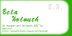 bela wolmuth business card